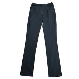 Jag Jeans Black Pull On High Rise Straight Leg Pants Sz 0 Tall Cotton Spandex